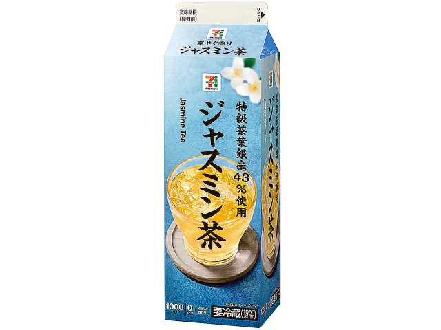 セブンイレブンの７プレミアム ジャスミン茶 １Ｌを比較する。税込価格：171円、カロリー：0kcal、1円あたりカロリー：0.00kcal/円、たんぱく質：0g、1円あたりたんぱく質：0.00g/円、脂質：0g、炭水化物：0g、糖質：0g、食物繊維：0g、食塩相当量：0g。上質なジャスミン茶の香りを表現しました。アレルギー：なし。