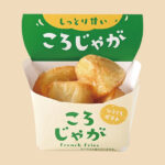 ファミリーマートのころじゃが（うま塩味）。税込価格：230円、カロリー：237kcal、たんぱく質：2.2g、脂質：14.4g、炭水化物：24.6g、食塩相当量：1.3g。ひと口サイズが食べやすいフライドポテト「ころじゃが」の「うま塩味」です。しっとり甘いじゃがいも本来のおいしさをそのままに、塩で程よく味付けしています。 ［数量限定］。アレルギー：大豆。