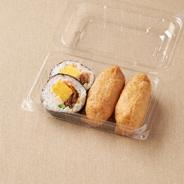 ファミリーマートのミニ助六寿司を比較する。税込価格：383円、カロリー：308kcal、1円あたりカロリー：0.80kcal/円、たんぱく質：9.3g、1円あたりたんぱく質：0.02g/円、脂質：6.6g、炭水化物：53.5g、食塩相当量：1.9g。いなり寿司2個と太巻寿司2個を組み合わせた、食べきりサイズの助六寿司です。アレルギー：小麦、卵、大豆。