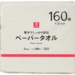 セブンイレブンの７ＴＰ ペーパータオル１６０組 ３パックを比較する。税込価格：328円。