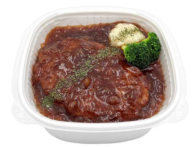 セブンイレブンのおろし玉ねぎソースのハンバーグ丼を比較する。税込価格：646円、カロリー：620kcal、1円あたりカロリー：0.96kcal/円、たんぱく質：18.8g、1円あたりたんぱく質：0.03g/円、脂質：14.9g、炭水化物：104g、糖質：101.3g、食物繊維：2.7g、食塩相当量：3g。ふっくらジューシーに焼き上げたハンバーグをおろし玉ねぎソースで食べる、ハンバーグ弁当です。アレルギー：卵、乳、小麦。