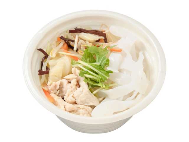 セブンイレブンのつるもち太麺春雨 鶏白湯を比較する。税込価格：430円、カロリー：244kcal、1円あたりカロリー：0.57kcal/円、たんぱく質：12.5g、1円あたりたんぱく質：0.03g/円、脂質：7g、炭水化物：35.1g、糖質：30.6g、食物繊維：4.5g、食塩相当量：3.8g。旨味がつまった鶏白湯を、豆乳のまろやかなコクで包み込んだ濃厚な味付けです。1/3日分の野菜とつるもち食感の太麺春雨を使用した食べ応えのあるスープです。アレルギー：卵、小麦。