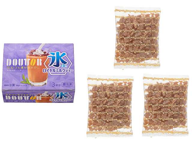 セブンイレブンのドトール氷ｄｅ アイスロイヤルミルクティーを比較する。税込価格：505円。