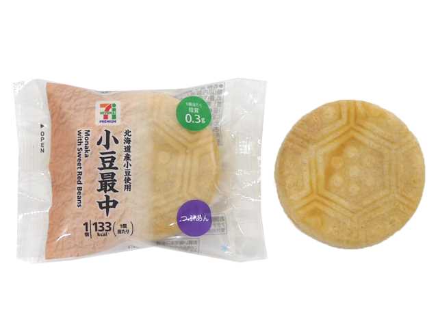 ７プレミアム 小豆最中 セブンイレブン 原材料高騰により、推奨売価（税抜）９３円から９８円に変更。粒残りの良い北海道産小豆を風味を逃がさない製法で炊き上げた餡を、香ばしい最中皮で挟み。