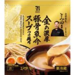 ７プレミアムゴールド 金の濃厚魚介豚骨スープ つけ麺用 セブンイレブン 濃厚な豚骨スープに鯖・宗田鰹・昆布等の魚介を合わせたコクと旨味を楽しめるつけ麺スープ。ご自宅で本格的なつけ麺が食べられる商品。