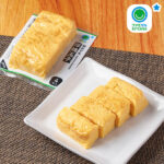 ファミリーマートの切れてる厚焼玉子 4切入。税込価格：190円。さば節とかつお節の合わせだしを使用した風味豊かな玉子焼きです。