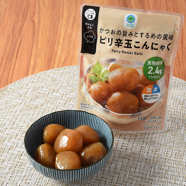 ファミリーマート かつおの旨みとするめの風味ピリ辛玉こんにゃく