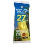 セブンイレブンの７プレミアム パイナップルスティックを比較する。税込価格：160円、カロリー：27kcal、1円あたりカロリー：0.17kcal/円、たんぱく質：0.3g、1円あたりたんぱく質：0.01未満g/円、脂質：0.1g、炭水化物：6.9g、糖質：6.3g、食物繊維：0.6g、食塩相当量：0g。ワンハンドで手軽に食べられるフレッシュな味わいが特長のパイナップルスティックです。アレルギー：なし。