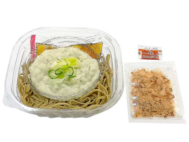 セブンイレブンの福井県産玄蕎麦の越前おろし蕎麦を比較する。税込価格：454円、カロリー：294kcal、1円あたりカロリー：0.65kcal/円、たんぱく質：13.8g、1円あたりたんぱく質：0.03g/円、脂質：1.4g、炭水化物：59.3g、糖質：54g、食物繊維：5.3g、食塩相当量：2.6g。大根おろし，ねぎ，かつお削り節，一味唐辛子で食べる、福井県産玄蕎麦を使用したおろし蕎麦です。アレルギー：卵、小麦、そば。