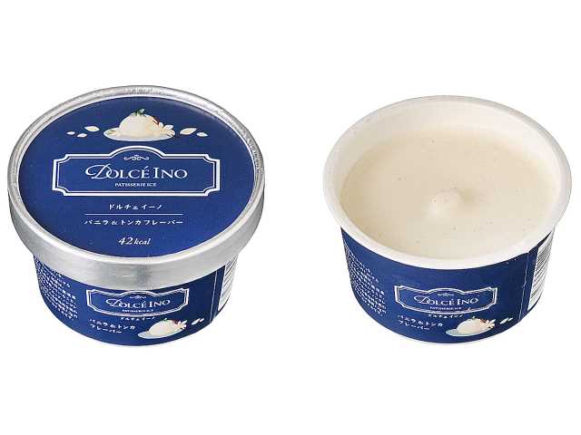 セブンイレブンのドルチェイーノ バニラ＆トンカを比較する。税込価格：400円。