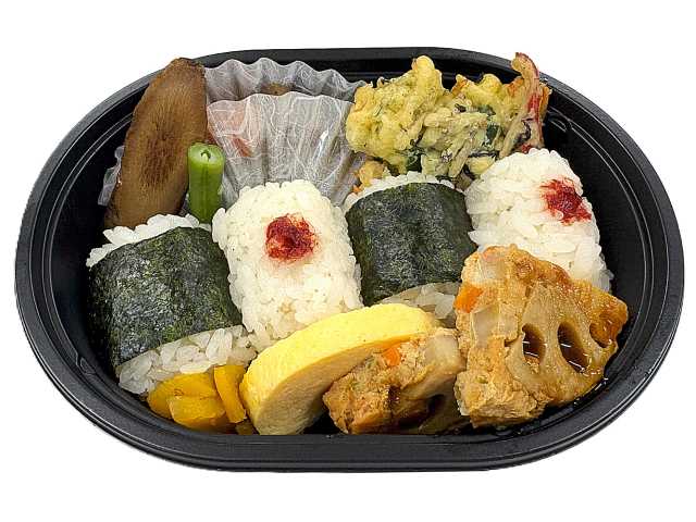 和のこだわりおかず 俵むすび弁当 セブンイレブン 旨味のある御飯を使用した俵むすびと肉、野菜をバランスよく食べることの出来る小容量のお弁当。