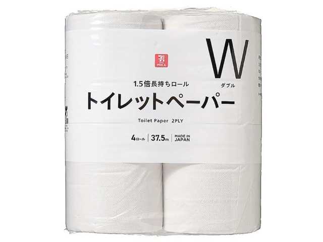 セブンイレブンの７ＴＰリサイクルトイレットペーパーダブル４Ｒを比較する。税込価格：185円。