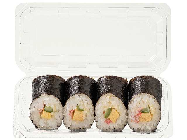 セブンイレブンのサラダ巻４巻を比較する。税込価格：430円、カロリー：338kcal、1円あたりカロリー：0.79kcal/円、たんぱく質：7.7g、1円あたりたんぱく質：0.02g/円、脂質：8.2g、炭水化物：59.7g、糖質：56.8g、食物繊維：2.9g、食塩相当量：2.4g。ツナマヨネーズ，玉ねぎ，カニカマ，玉子，胡瓜を巻いた、巻き寿司の詰め合わせです。アレルギー：卵、小麦、かに。