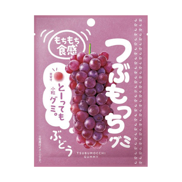 ファミリーマートのノースカラーズ つぶもっちグミぶどうを比較する。税込価格：199円。ぶどうのデラウェアをイメージしたもちもち食感の小粒グミです。 ［ファミリーマート先行発売・数量限定］。