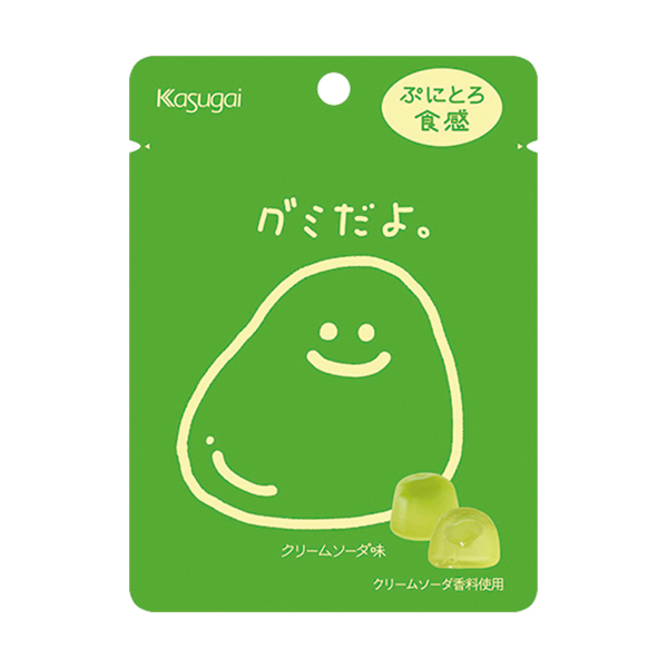 ファミリーマートの春日井 グミだよ。クリームソーダ味を比較する。税込価格：179円。ゆるーいパッケージがかわいらしい、ぷにとろ食感が楽しめるクリームソーダ味のジュレinグミです。 ［ファミリーマート限定］。