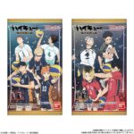 ファミリーマートのハイキュー!! ウエハース7。税込価格：170円。ハイキュー!!ウエハース第7弾登場です。 バンダイグループ限定描き下ろしを9種収録。 描き下ろしビジュアルを収録したカードはキラキラ輝く豪華箔押しカードです。 また、1～3期の名場面に加え、OADの内容を含むオフモードの高校生らしい場面写も収録しております。 【種類数】 メタリックプラカード1枚（全36種） イチゴクリーム味ウエハース1枚。