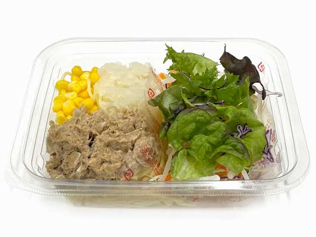 セブンイレブンの大根おろしとツナの和風パスタサラダを比較する。税込価格：322円、カロリー：300kcal、1円あたりカロリー：0.93kcal/円、たんぱく質：13.9g、1円あたりたんぱく質：0.04g/円、脂質：8.1g、炭水化物：45g、糖質：40.6g、食物繊維：4.4g、食塩相当量：4g。ツナにマヨネーズと玉ねぎマリネを合わせたツナサラダと大根おろしのパスタサラダです。青じそドレッシングでお召し上がりください。アレルギー：卵、小麦。