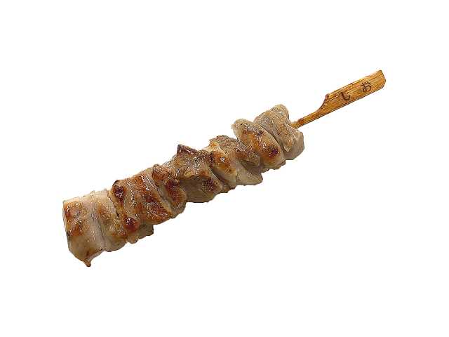 セブンイレブンの炭火焼き鳥（塩）。税込価格：190円、カロリー：66kcal、たんぱく質：9.6g、脂質：3g、炭水化物：0.3g、糖質：0.3g、食物繊維：0g、食塩相当量：0.9g。まろやかな味が特徴の藻塩を使用し、炭火でふっくら香ばしく焼き上げた焼き鳥です。アレルギー：卵、乳、小麦 特定原材料に準ずる20品目: 大豆、鶏肉。