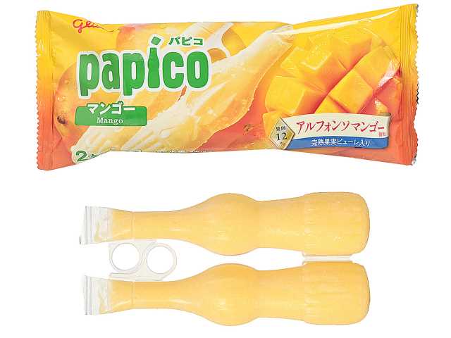 セブンイレブンのグリコ パピコ マンゴーを比較する。税込価格：205円。