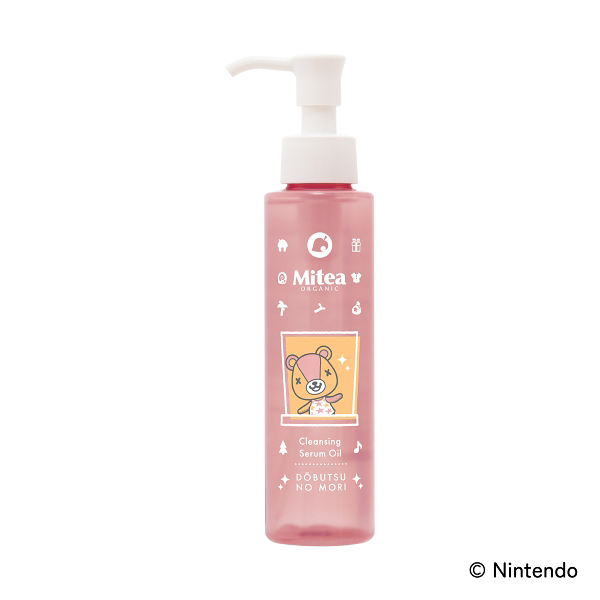 ファミリーマートのMitea ORGANIC クレンジングセラムオイル 120ml。税込価格：1,848円。「どうぶつの森」の特別なデザインです。 メイクはもちろん、毛穴の角栓・黒ずみ汚れ(*1)をすっきりオフするのに、オーガニックブナエキスを含む20種類の植物オイル・植物エキス(*2)の力でしっとりうるおい、つっぱり感ゼロ。メイクになじませるだけで、まるでマッサージしているような心地よさ。 *1 古い角質や汚れによる *2 ホホバ種子油、ヒマワリ種子油、スクワラン、カニナバラ果実油、コメ胚芽油、マカデミアナッツ種子油、アンズ核油、ツバキ種子油、メドウフォーム油、ティーツリー葉油、ヨーロッパブナエキス、ビルベリー葉エキス、カミツレ花...
