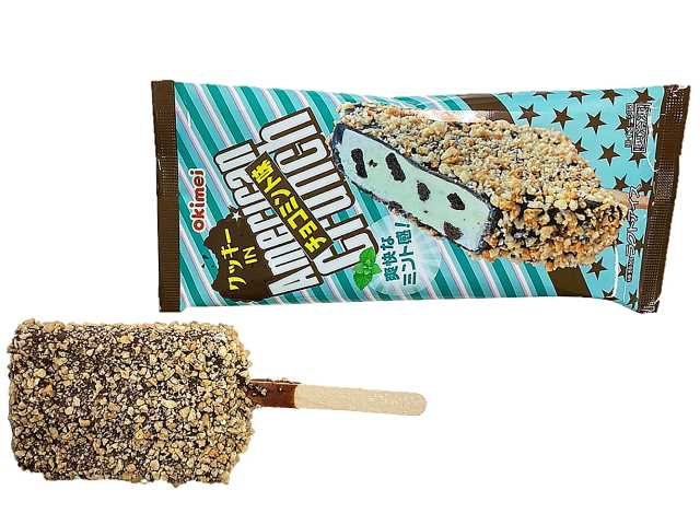 セブンイレブンのアメリカンクランチチョコミント味を比較する。税込価格：194円。アレルギー：卵、乳、小麦。