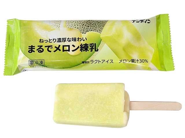 セブンイレブンのアンデイコ まるでメロン練乳を比較する。税込価格：192円。アレルギー：卵、乳。