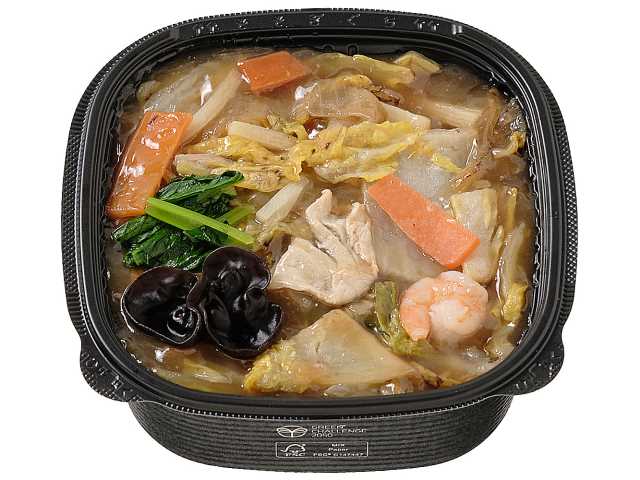 セブンイレブンの８品目の中華丼を比較する。税込価格：646円、カロリー：498kcal、1円あたりカロリー：0.77kcal/円、たんぱく質：14.3g、1円あたりたんぱく質：0.02g/円、脂質：9.9g、炭水化物：90.4g、糖質：85.6g、食物繊維：4.8g、食塩相当量：3.6g。香ばしく炒めた野菜が摂れる中華丼です。アレルギー：小麦、えび。