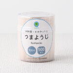 ファミリーマートのつまようじ 500本入。税込価格：198円。バイオマスプラスチック配合容器、バイオマスインキを使用しています。お料理・エチケットに使用いただけます。500本入です。