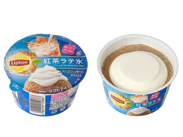 セブンイレブンの森永 リプトン 紅茶ラテ氷を比較する。税込価格：192円。アレルギー：乳。