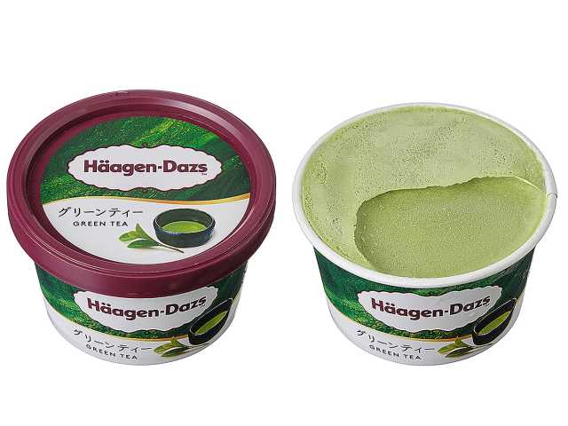 セブンイレブンのハーゲンダッツ グリーンティーを比較する。税込価格：373円。アレルギー：卵、乳。