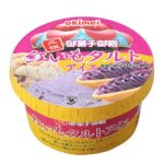 セブンイレブンの御菓子御殿紅いもタルトアイスを比較する。税込価格：194円。アレルギー：卵、乳、小麦。