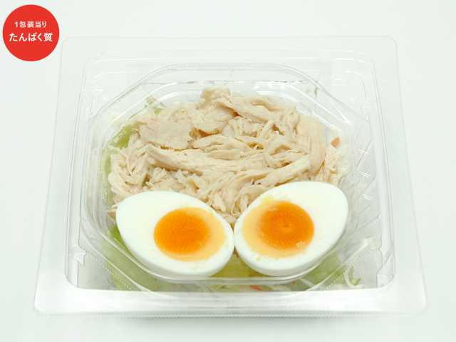 セブンイレブンのたんぱく質が摂れる鶏むね肉サラダを比較する。税込価格：484円、カロリー：191kcal、1円あたりカロリー：0.39kcal/円、たんぱく質：20.6g、1円あたりたんぱく質：0.04g/円、脂質：9.8g、炭水化物：5.6g、糖質：4.5g、食物繊維：1.1g、食塩相当量：2.3g。鶏むね肉を使用した１食で約２０ｇのたんぱく質が摂れるサラダです。アレルギー：卵、乳、小麦。
