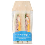 ベーコンエッグサンド ＢＢＱソース セブンイレブン 脂身の少ないショルダーベーコンとたまご焼きをバーベキューソースと一緒に挟んだサンドイッチです。