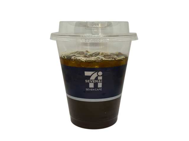 セブンイレブンの７カフェ 水素焙煎コーヒーアイスＲ。税込価格：168円、カロリー：6kcal、たんぱく質：0.4g、脂質：0g、炭水化物：1.1g、糖質：0.9g、食物繊維：0.2g、食塩相当量：0g。