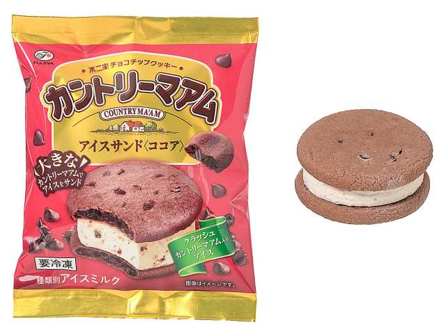 セブンイレブンの不二家 カントリーマアムアイスサンドココアを比較する。税込価格：346円。アレルギー：卵、乳、小麦。