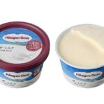 セブンイレブンのハーゲンダッツ ミニカップ ザ・ミルクを比較する。税込価格：373円。アレルギー：卵、乳。
