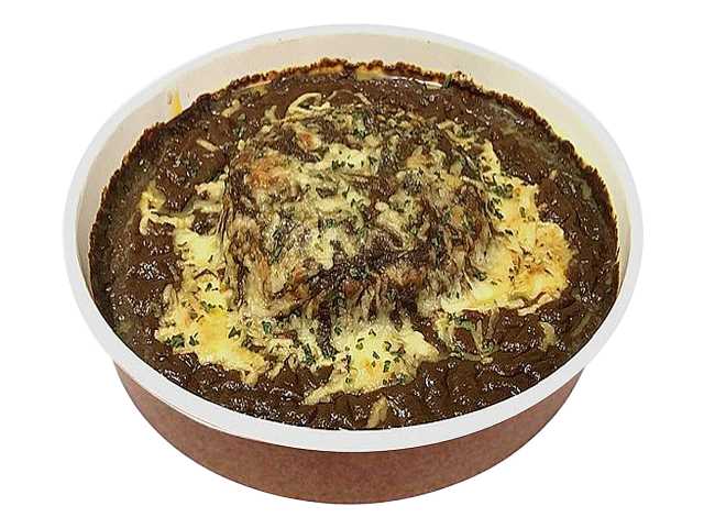 チーズｉｎハンバーグ焼きカレードリア セブンイレブン ハンバーグの中にチーズを入れ、その上からさらにチーズをのせて焼き上げたハンバーグカレードリア。