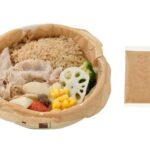 蒸し野菜と豚しゃぶのサラダごはん セブンイレブン 数種類の蒸し野菜ともち麦入りの炊き込みごはん、豚しゃぶに濃厚なごまダレをかけて召し上がっていただく満足感のあるサラダ。