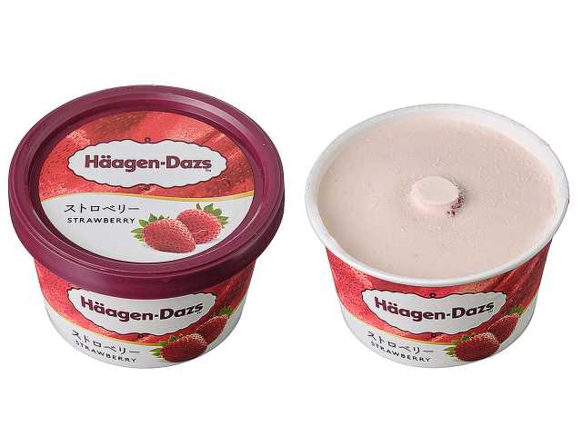 セブンイレブンのハーゲンダッツ ストロベリーを比較する。税込価格：373円。アレルギー：卵、乳。