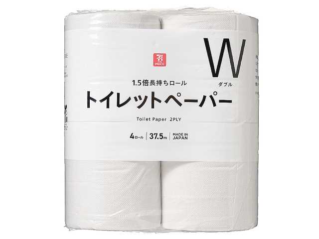 セブンイレブンの７ＴＰリサイクルトイレットペーパーダブル４Ｒを比較する。税込価格：185円。