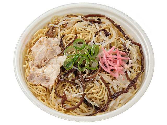 セブンイレブンの濃厚豚骨焼ラーメンを比較する。税込価格：594円、カロリー：661kcal、1円あたりカロリー：1.11kcal/円、たんぱく質：25.3g、1円あたりたんぱく質：0.04g/円、脂質：26.1g、炭水化物：85.3g、糖質：77.1g、食物繊維：8.2g、食塩相当量：5.7g。濃厚な豚骨だれに黒マー油（焦がしにんにく油）を効かせた、コクと旨味のある豚骨焼ラーメンです。アレルギー：卵、小麦。