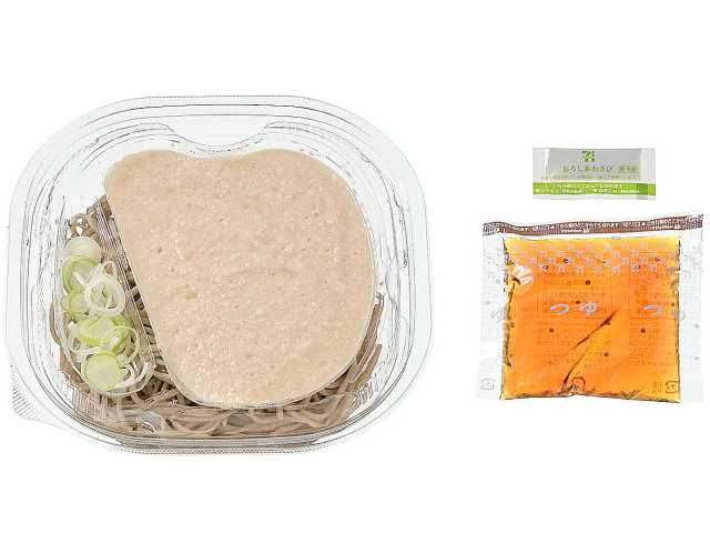 北海道産そば粉使用 冷しぶっかけとろろそば セブンイレブン 粘り気とコクがある３種類のとろろを鰹出汁や専用のかえしなどを使用した濃厚なつゆと合わせた、風味豊かな冷たいとろろそばです。