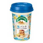 セブンイレブンのＭｔ．Ｒ カフェラッテ 塩バニラ。税込価格：205円〜216円。アレルギー：乳。