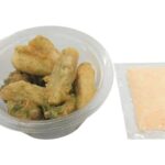 ひとくち磯辺揚げちくわと筍 セブンイレブン 別添の一味マヨネーズと合わせて食べる、ひとくちサイズのちくわと筍の磯辺揚げです。香り高いすじ青のりを使ったおつまみ仕立てです。