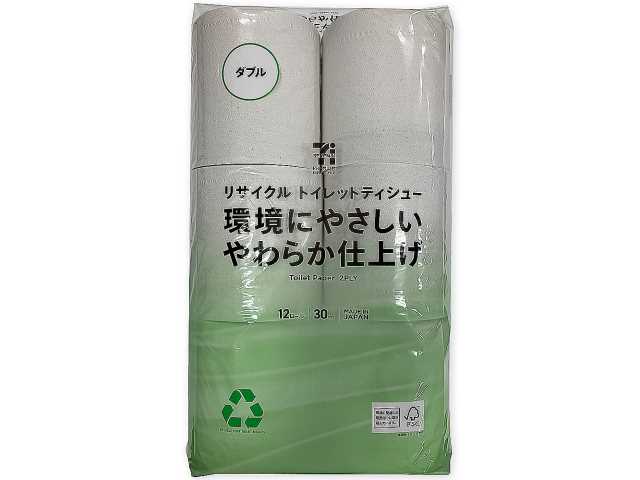 セブンイレブンの７ＰＬリサイクルトイレットティシューＷ１２Ｒを比較する。税込価格：394円。