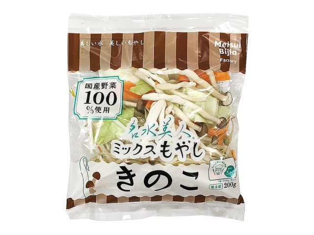 セブンイレブンのもやしときのこの ＭＩＸ野菜。税込価格：160円。