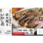セブンイレブンの７プレミアム いわしの塩焼を比較する。税込価格：257円、カロリー：210kcal、1円あたりカロリー：0.82kcal/円、たんぱく質：17.9g、1円あたりたんぱく質：0.07g/円、脂質：15.2g、炭水化物：0.4g、糖質：0.4g、食物繊維：0g、食塩相当量：1g。脂ののったいわしを直火で皮目を香ばしく、身はふっくらと焼き上げました。レンジで温めるだけで手軽に食べられます。アレルギー：なし。