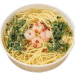 海老と大葉のペペロンチーノ セブンイレブン オリーブオイル，にんにく，赤唐辛子のバランスの良い味わいと、大葉の爽やかな香りが広がるペペロンチーノです。
