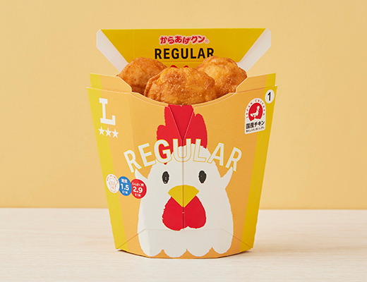 ローソンのからあげクン レギュラー。税込価格：288円、カロリー：226kcal、たんぱく質：14.4g、脂質：15.4g、炭水化物：7.8g、糖質：7.3g、食物繊維：0.5g、食塩相当量：1.5g。