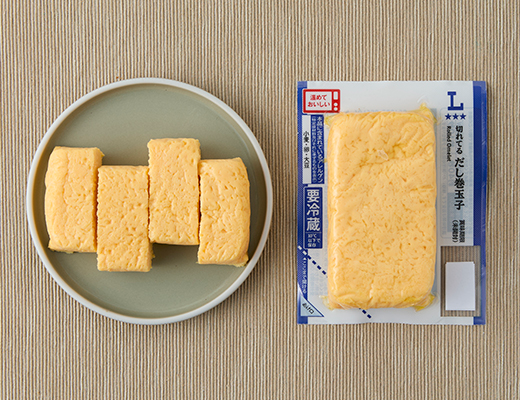 ローソンの切れてるだし巻玉子。税込価格：181円、カロリー：139kcal、たんぱく質：9.7g、脂質：9.1g、炭水化物：4.5g、糖質：4.4g、食物繊維：0.1g、食塩相当量：1.8g。
